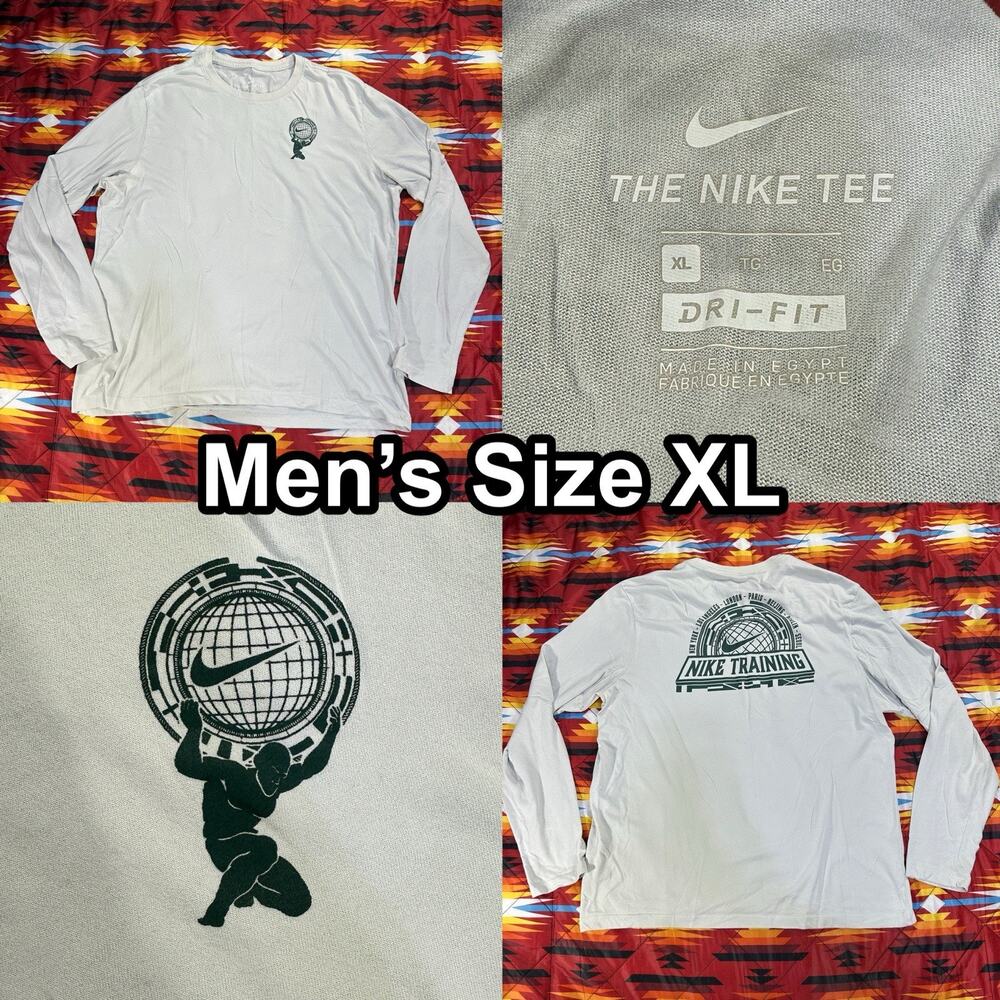 Nike Training Dri-Fit Atlas Long Sleeve Gray T-Shirt Men’s Size XL Gym